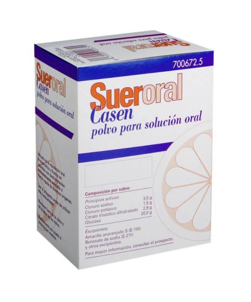Sueroral Casen - Suero oral para la rehidratacion en caso de diarreas o vómitos.<br>