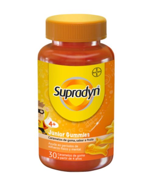 Supradyn Junior Gummies - Vitaminas para niños a partir de 4 años en formato gominola, que facilita el crecimiento físico e intelectual.