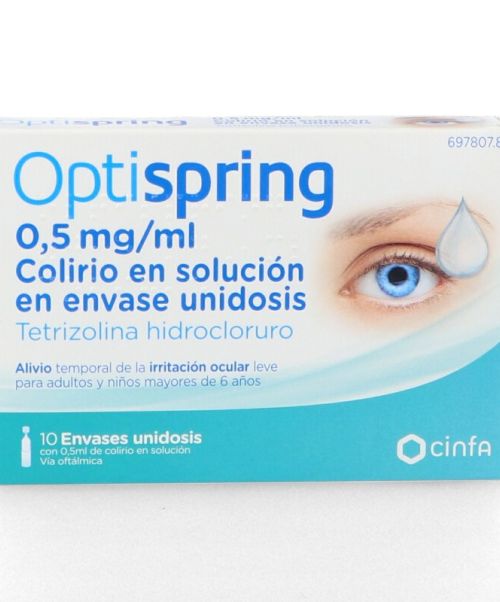 Optispring 0.05% - Alivio temporal de la irritación ocular leve, para adultos y niños mayores de 6 años.