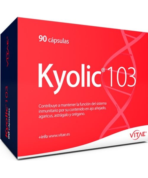 Kyolic 103 - Ayuda a aumentar las defensas del organismo. Ademas es virucida y bactericida. Sirve para prevención y tratamiento de catarros y gripes.<br>