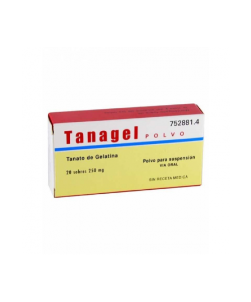 Tanagel 250 mg - Son unos sobres inhibidores de la motilidad intestinal para tratar las diarreas y las gastroenteritis. 