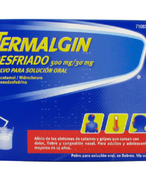 Termalgin resfriado - Alivia los síntomas de la gripe. Ayuda a disminuir los síntomas de resfriado, fiebre, catarro, rinitis, sinusitis, mocos y malestar general.