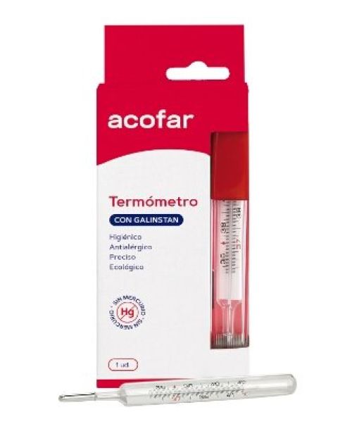 Termómetro Galinstan Acofar - Este termómetro te ayudará a conocer la temperatura corporal tanto de adultos como de niños o adolescentes<br>
