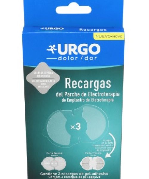 URGO Parche de Electroterapia Recambios - Alivia y relaja el músculo mediante electroterapia. Recargable y reutilizable con 5 programas para el alivio del dolor muscular y articular. La tecnología TENS (Electro estimulación Nerviosa Transcutánea), proporciona un alivio del dolor mediante una corriente eléctrica de intensidad específicamente adaptada.