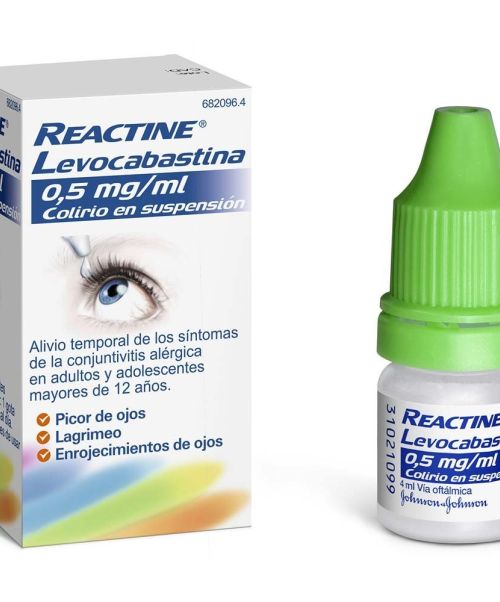 Reactine levocabastina 0.05% - Es un colirio específico para tratar la irritación y congestión ocular causada por alergia.