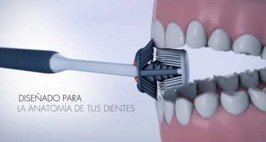  El único cepillo del mundo que limpia la cara interna y externa de los dientes a la vez. Limpia todas las superficies a la vez y elimina toda la placa cuidando de tus encías, esmalte y dientes sensibles.