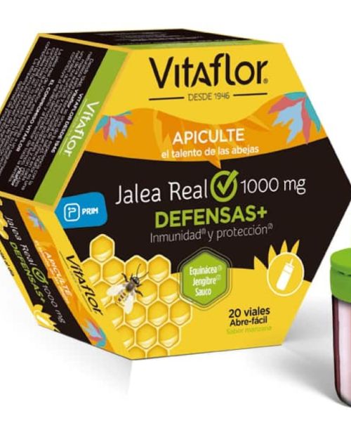 Vitaflor Defensas - Jalea real y principios activos para subir las defensas y aportar un chute de energia para evitar fortalecer el sistema inmunitario y cuidar el aparato respiratorio.