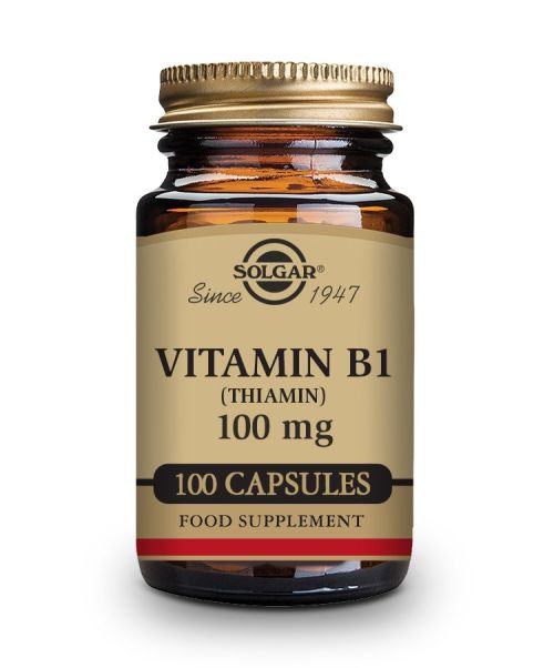 Vitamina B1 100 mg. - Es un complemento natural necesario para mejorar la utilización de la glucosa y otros procesos fundamentales del organismo.