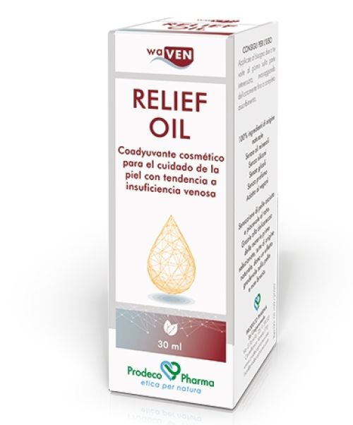 waVEN Relief oil - Cicatriza, calma, desinflama y mejora la circulación de heridas que se producen en zonas donde hay poca circulación por insuficiencia venosa, úlceras, hemorroides sangrantes...<br>