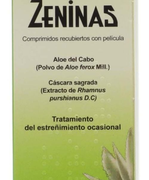 Zeninas  - Píldoras laxantes a base de aloe y cáscara sagrada. Para tratar el estreñimiento ocasional.