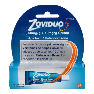  - Crema para tratar el herpes labial (pupa, calentura) y aliviar los síntomas de ardor y quemazón de la zona afectada.
