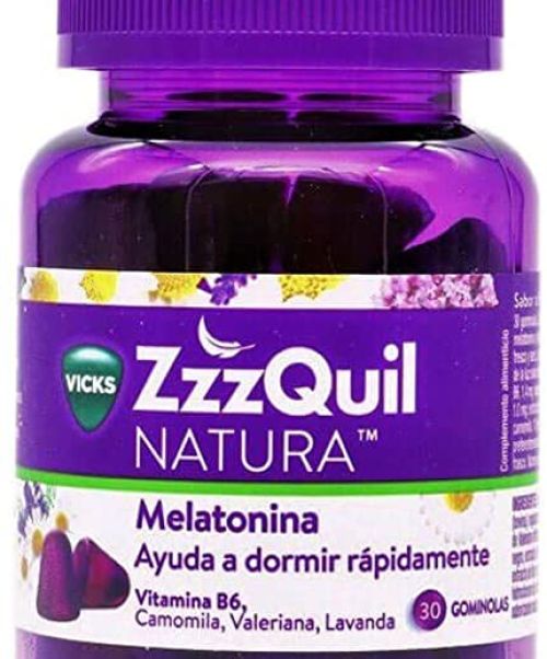 ZZZQUIL Natura - Ayuda a conciliar el sueño con melatonina, extractos de plantas y vitamina B6. En cómodo formato gominola sin colorantes ni glutes ni lactosa.<br><br>