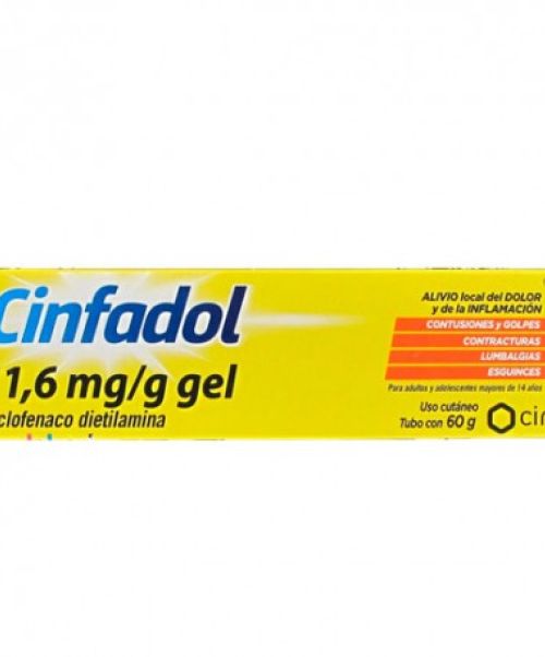 Cinfadol 11,6 mg/g  - Gel que alivia el dolor y las molestias oseas y musculares leves producidas por golpes o contusiones.