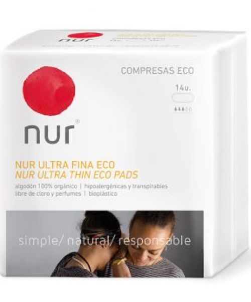 Compresas ecológicas Nur Ultrafina - Es una compresa muy delgada y absorbente, garantiza así la comodidad y la protección.