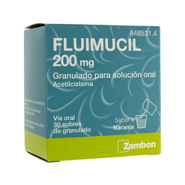 Fluimucil 200 mg 30 sobres granulados sabor naranja